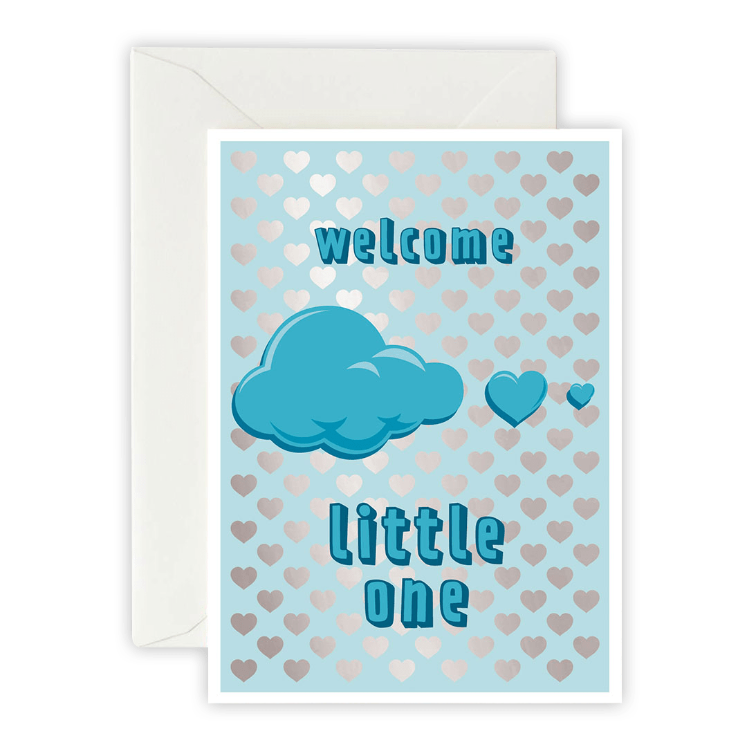 Welcome Little One – Greeting Card, Envelope & Sticker Set
