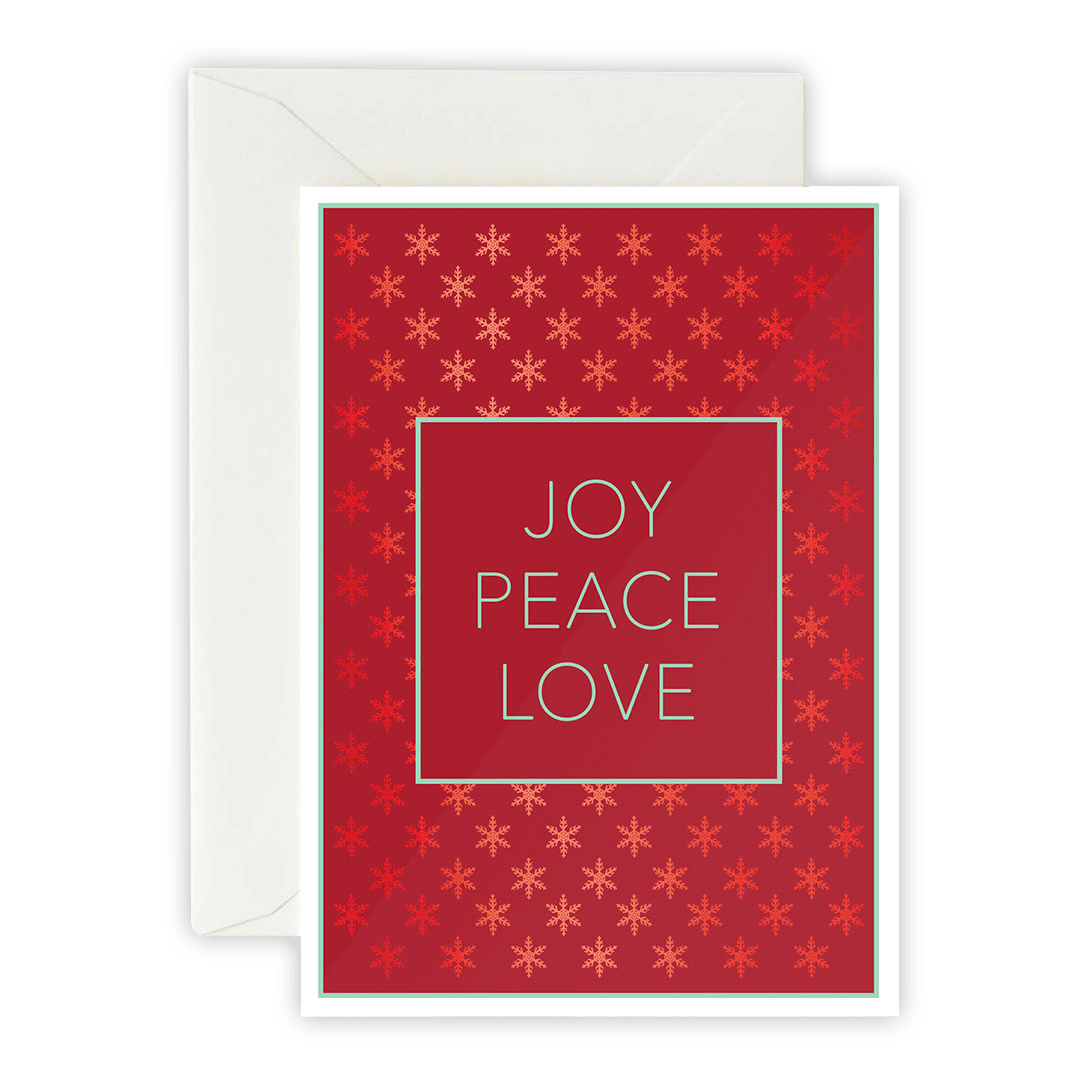 Joy Peace Love – Greeting Card, Envelope & Sticker Set