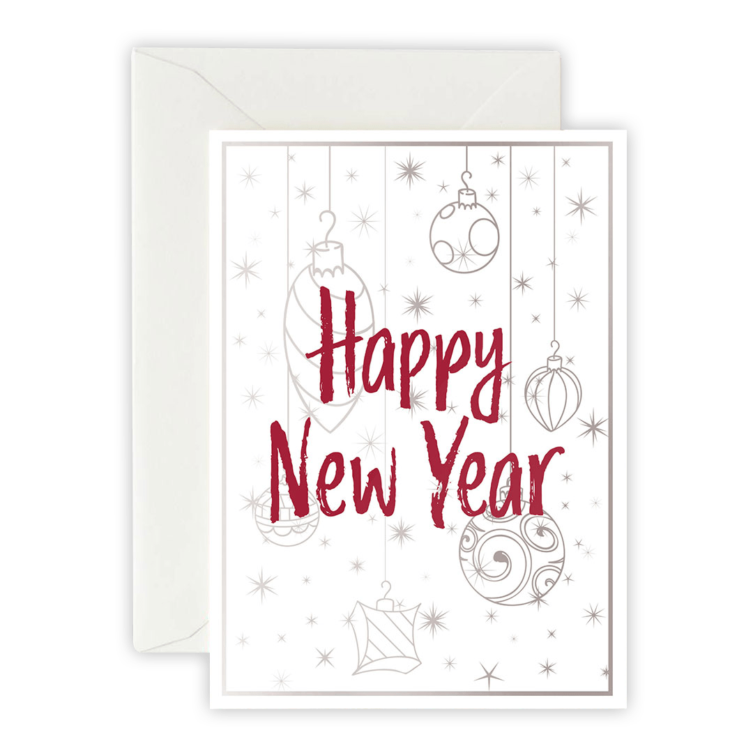 Pine Tree Ornaments – Greeting Card, Envelope & Sticker Set