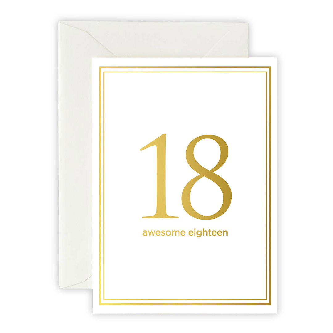 Awesome 18 – Greeting Card, Envelope & Sticker Set
