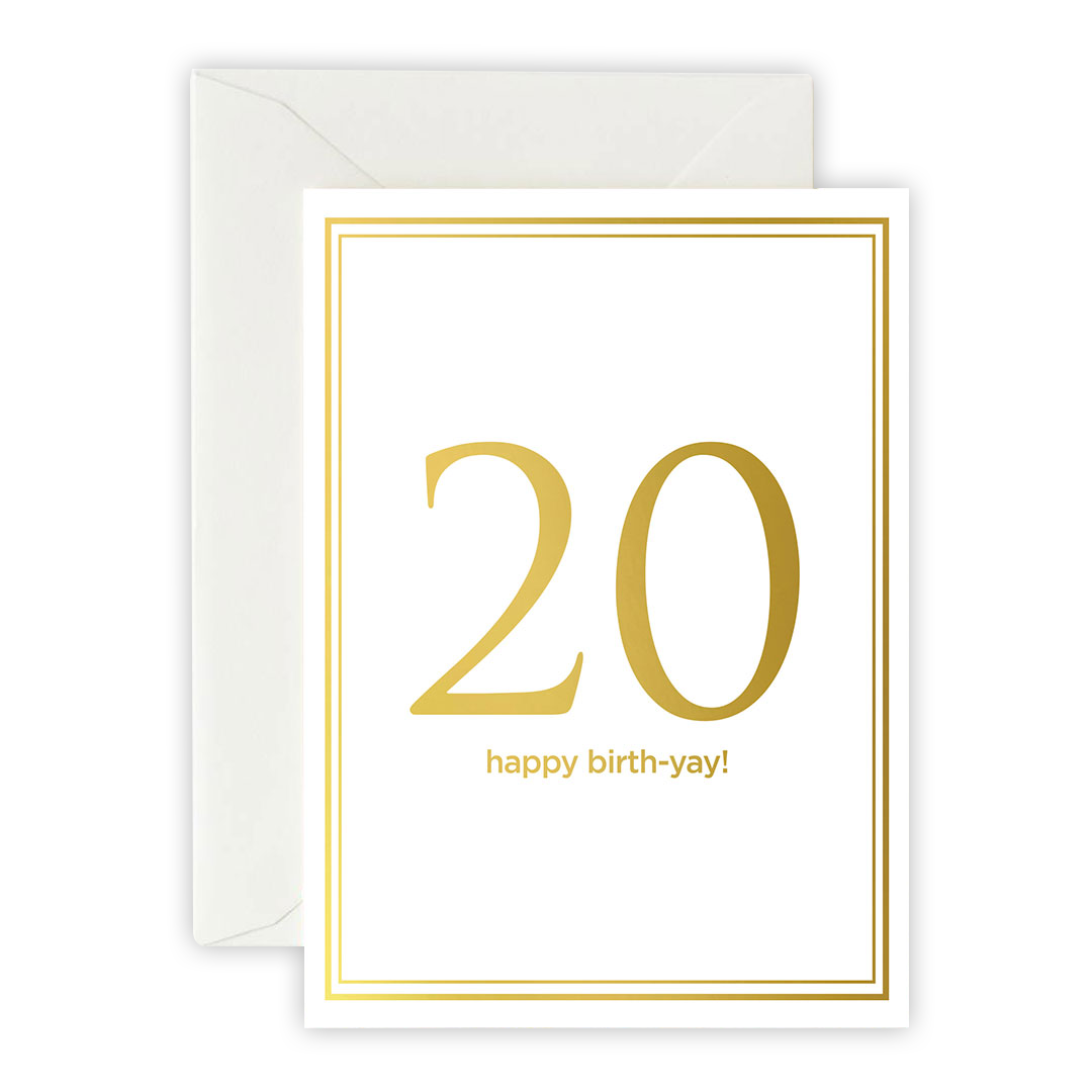 Happy Birth-yay! 20 – Greeting Card, Envelope & Sticker Set