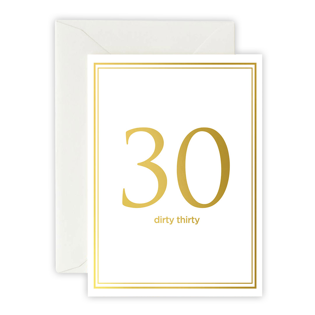 Dirty Thirty 30 – Greeting Card, Envelope & Sticker Set
