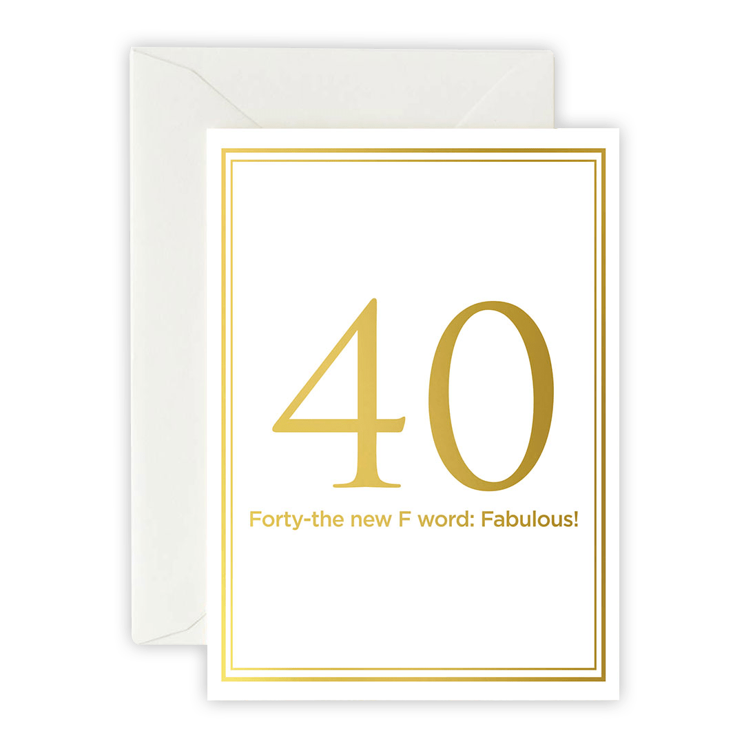 Fabulous 40 – Greeting Card, Envelope & Sticker Set