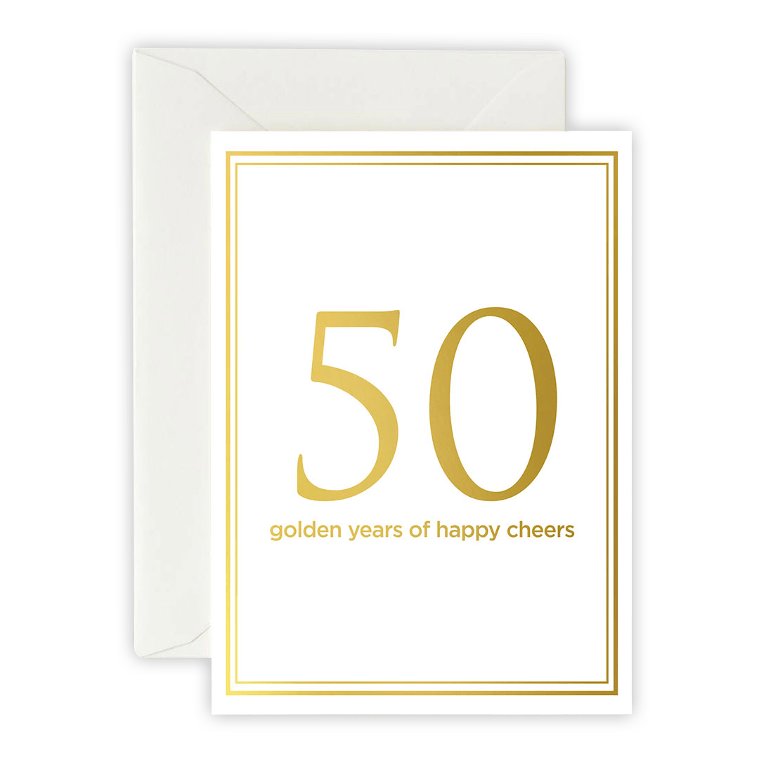 Golden Years 50 – Greeting Card, Envelope & Sticker Set