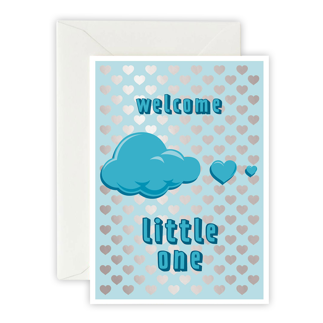 Welcome Little One – Greeting Card, Envelope & Sticker Set