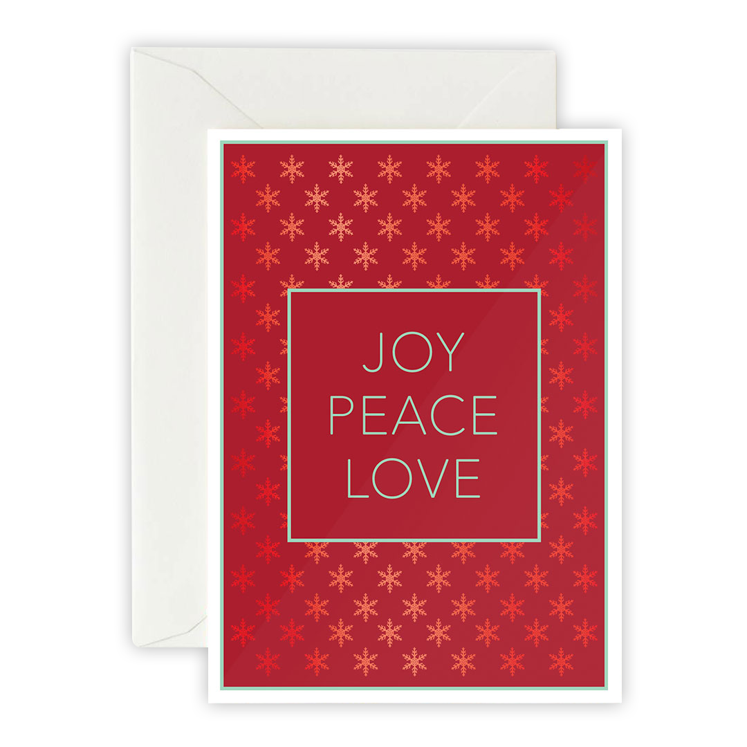 Joy Peace Love – Greeting Card, Envelope & Sticker Set