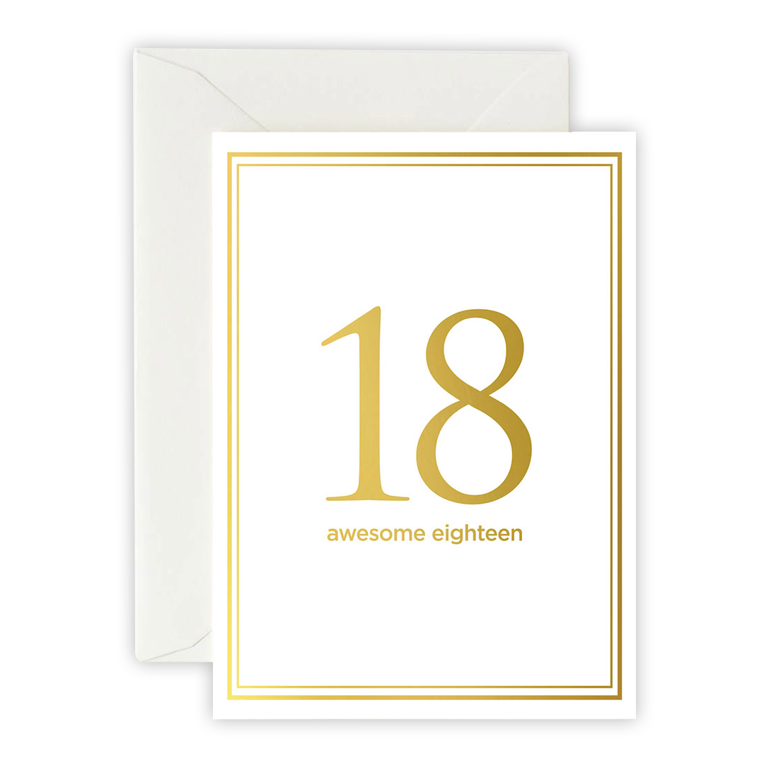 Awesome 18 – Greeting Card, Envelope & Sticker Set