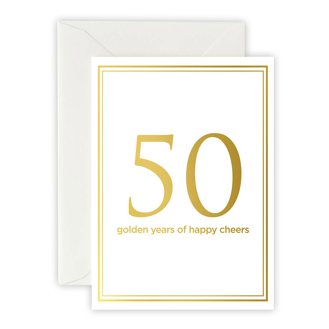Golden Years 50 – Greeting Card, Envelope & Sticker Set