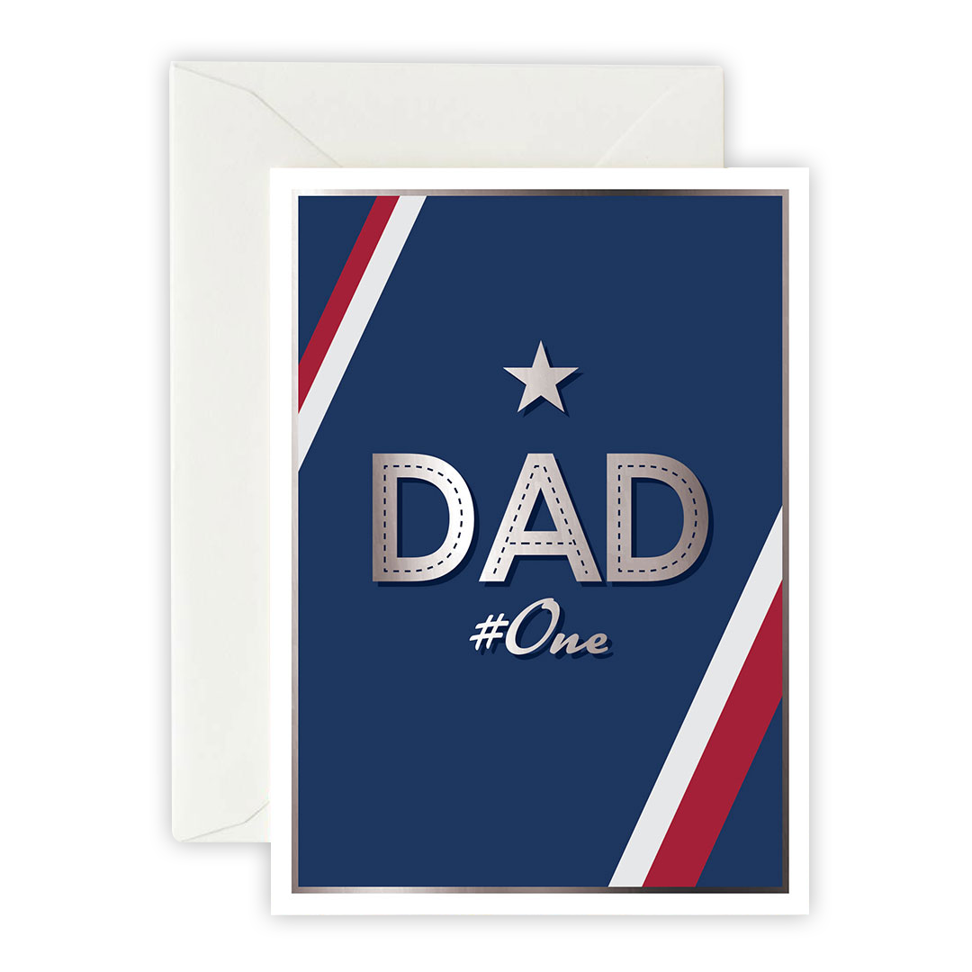 #1 Dad - Greeting Card, Envelope & Sticker Set